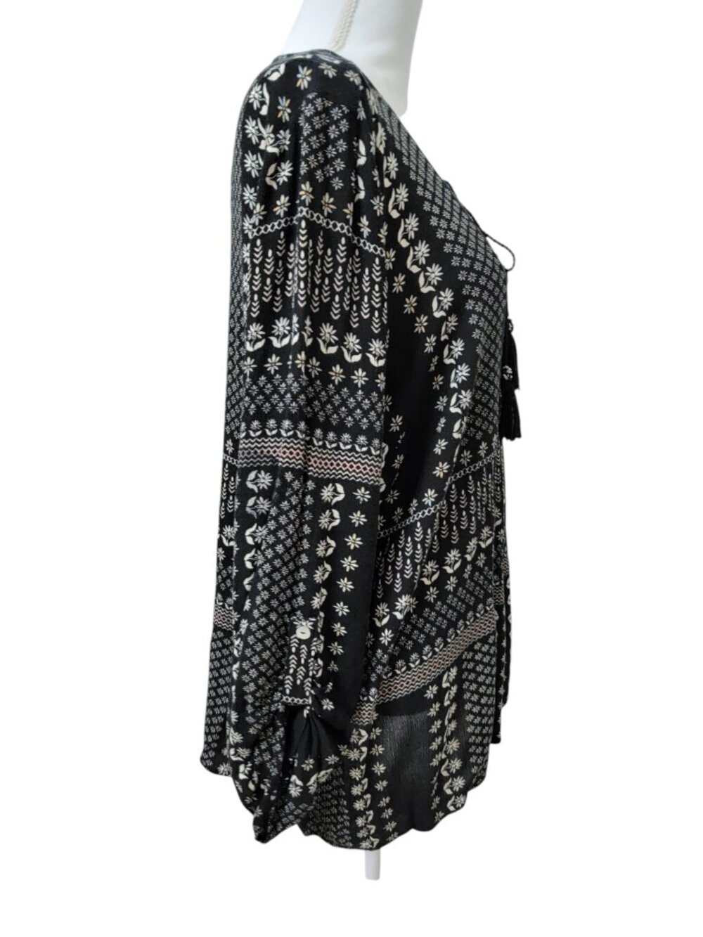 Zac & Rachel Size XL Black & White Bohemian Style / Peasant Blouse - Picture 8 of 16